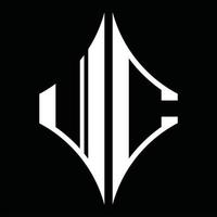 jc logo monogram met diamant vorm ontwerp sjabloon vector