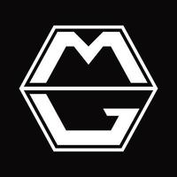 ml logo monogram met zeshoek vorm omhoog en naar beneden ontwerp sjabloon vector
