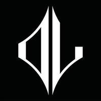 dl logo monogram met diamant vorm ontwerp sjabloon vector