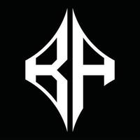 ba logo monogram met diamant vorm ontwerp sjabloon vector