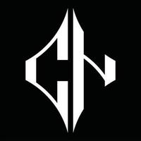 cn logo monogram met diamant vorm ontwerp sjabloon vector