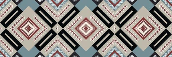 etnisch aztec ikat naadloos patroon textiel ikat bloem naadloos patroon digitaal vector ontwerp voor afdrukken Saree kurti Borneo kleding stof aztec borstel symbolen stalen partij slijtage