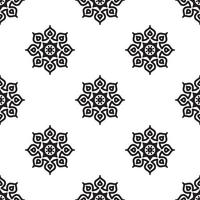 mandala kunst ontwerpen zwart en wit naadloos patroon. naadloos abstract tribal monochroom patroon. hand- getrokken etnisch textuur. vector illustratie.