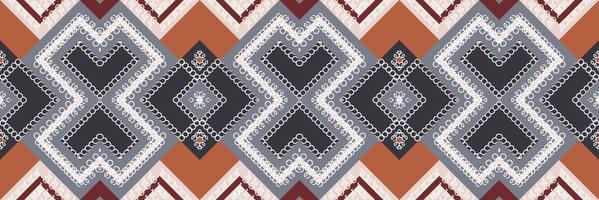 etnisch aztec ikat naadloos patroon textiel ikat achtergrond naadloos patroon digitaal vector ontwerp voor afdrukken Saree kurti Borneo kleding stof aztec borstel symbolen stalen partij slijtage