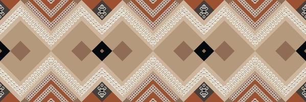 etnisch aztec ikat naadloos patroon textiel ikat kader naadloos patroon digitaal vector ontwerp voor afdrukken Saree kurti Borneo kleding stof aztec borstel symbolen stalen ontwerper