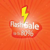 flash uitverkoop transactie boodschappen doen poster omhoog naar 80 procent, sjabloon flash uitverkoop banier vector