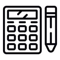 school- rekenmachine icoon schets vector. kind klasse vector