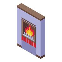 huis oven icoon isometrische vector. brand gas- vector