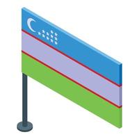 Oezbekistan vlag icoon isometrische vector. Tasjkent architectuur vector