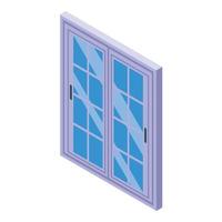 venster pvc icoon isometrische vector. glas productie vector