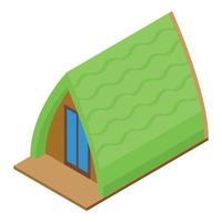 groen glamping icoon isometrische vector. reizen huis vector