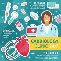 cardioloog dokter, cardiologie diagnostisch kliniek vector