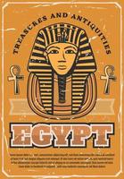 oude Egyptische Farao dood masker. Egypte reizen vector