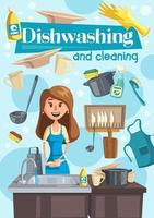 schotel het wassen en schoonmaak Bij huis vector