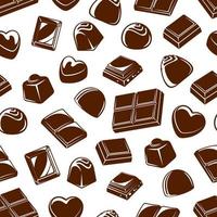 chocola snoepjes en bars naadloos patroon vector