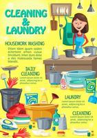 huis schoonmaak, en wasserij het wassen onderhoud vector