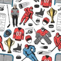 ijs hockey sport spel naadloos patroon vector