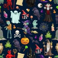 halloween vakantie monsters naadloos patroon vector