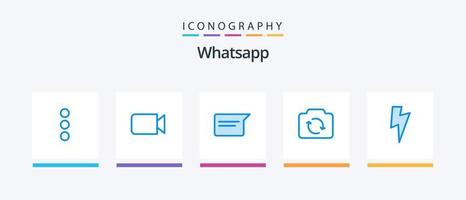 WhatsApp blauw 5 icoon pak inclusief ui. stroom. eenvoudig. ui. vernieuwen. creatief pictogrammen ontwerp vector