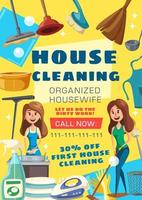 huis schoonmaak onderhoud vector poster