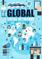 sociaal media netwerk en internet vector