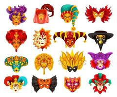 vector Venetiaanse carnaval maskerade maskers