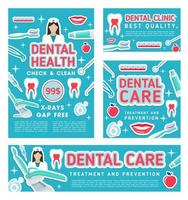 tandheelkundig zorg kliniek en tandheelkunde medisch controle vector