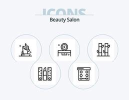 schoonheid salon lijn icoon pak 5 icoon ontwerp. salon. gezicht borstel. salon. cosmetica. yoga vector