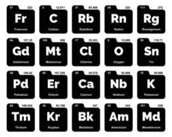 20 preiodisch tafel van de elementen icoon pak ontwerp vector