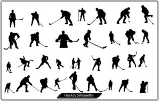 vector silhouetten hockey spelers, silhouetten van de spelers