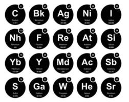 20 preiodisch tafel van de elementen icoon pak ontwerp vector