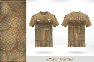 bruin sport- Jersey sjabloon ontwerp met dots patroon kunst vector