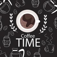koffie tekening achtergrond is passend voor uw koffie winkel muur decor. vector