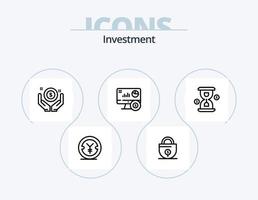 investering lijn icoon pak 5 icoon ontwerp. investeren. bedrijf. investering. lamp. diagram vector