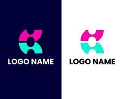 brief h en k Mark modern kleurrijk bedrijf logo ontwerp sjabloon vectoren