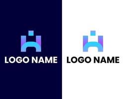 creatieve brief mh monogram logo ontwerp pictogrammalplaatje witte en zwarte achtergrond vector