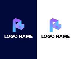 brief r met doos modern logo icoon ontwerp sjabloon elementen vector