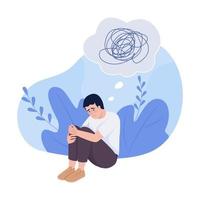 depressief Mens vlak concept vector illustratie