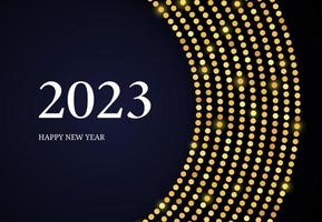 2023 gelukkig nieuw jaar van goud schitteren patroon vector