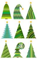 reeks van Kerstmis bomen. geïsoleerd vector illustratie voor vrolijk Kerstmis en gelukkig nieuw jaar.