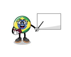mascotte tekenfilm van Brazilië vlag leraar vector