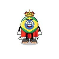 mascotte illustratie van Brazilië vlag koning vector