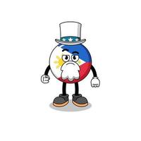 illustratie van Filippijnen vlag tekenfilm met ik willen u gebaar vector