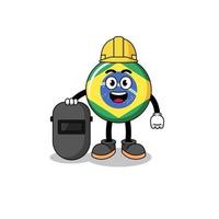 mascotte van Brazilië vlag net zo een lasser vector