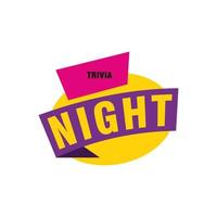 trivia nacht etiketten banners vector lint ontwerp sjabloon. banier uitverkoop label. markt speciaal aanbod korting etiket