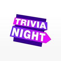 trivia nacht etiketten banners vector lint ontwerp sjabloon. banier uitverkoop label. markt speciaal aanbod korting etiket