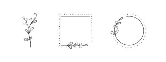bloem elementen. bloemen Afdeling in silhouet. hand- getrokken bloemen elementen. vector illustratie