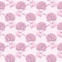 pastel roze bloemen patroon, pioen bloem vector