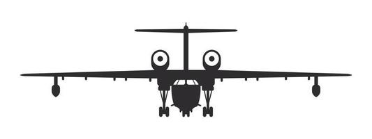 vlak. speciaal doel vliegtuigen. vliegtuig silhouet voorkant visie. vlucht vervoer symbool. vector beeld