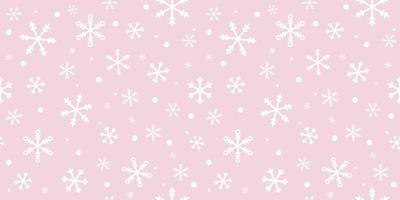 roze en wit sneeuwvlokken vector patroon achtergrond